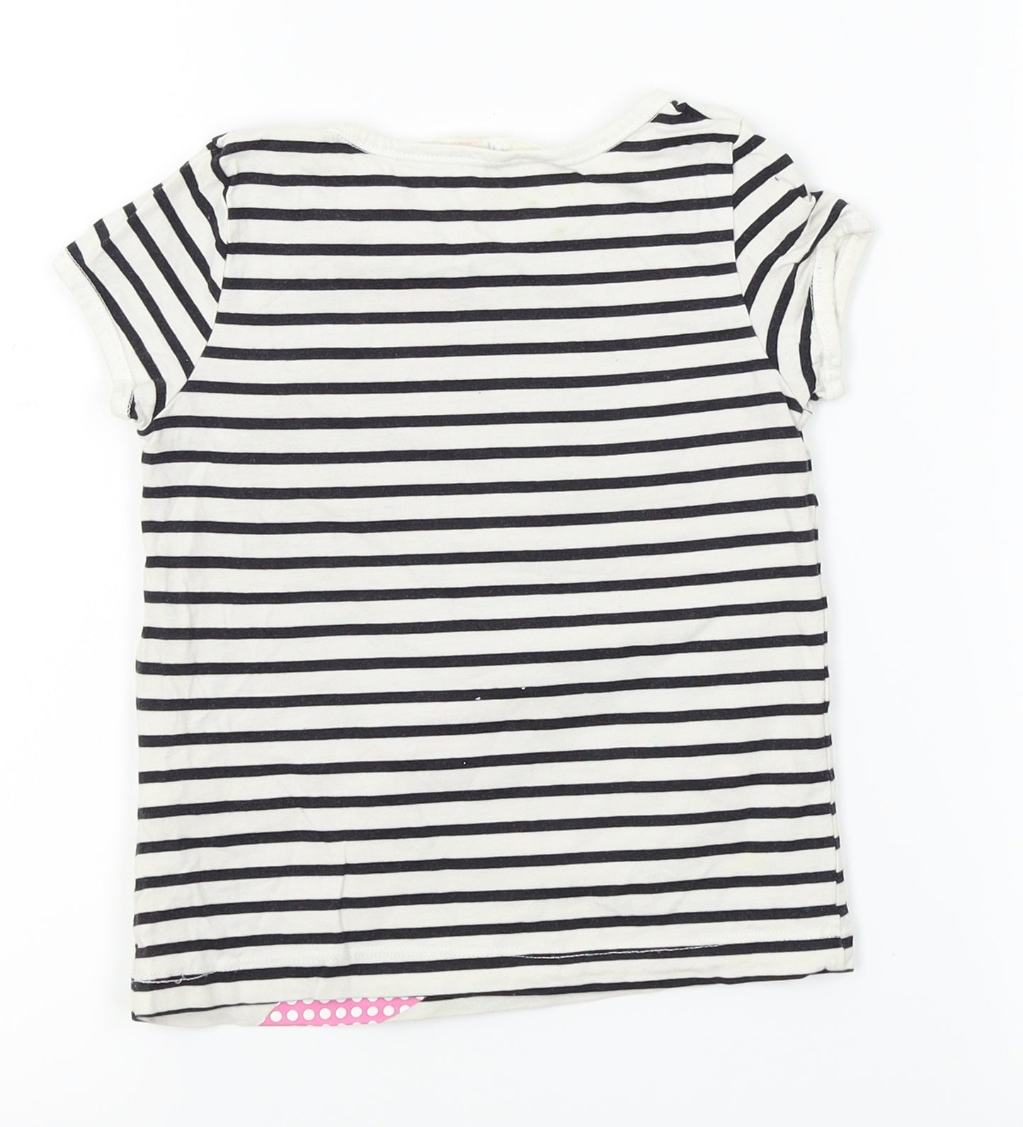 H&M Girls White Striped  Basic T-Shirt Size 2-3 Years  - Hello Kitty