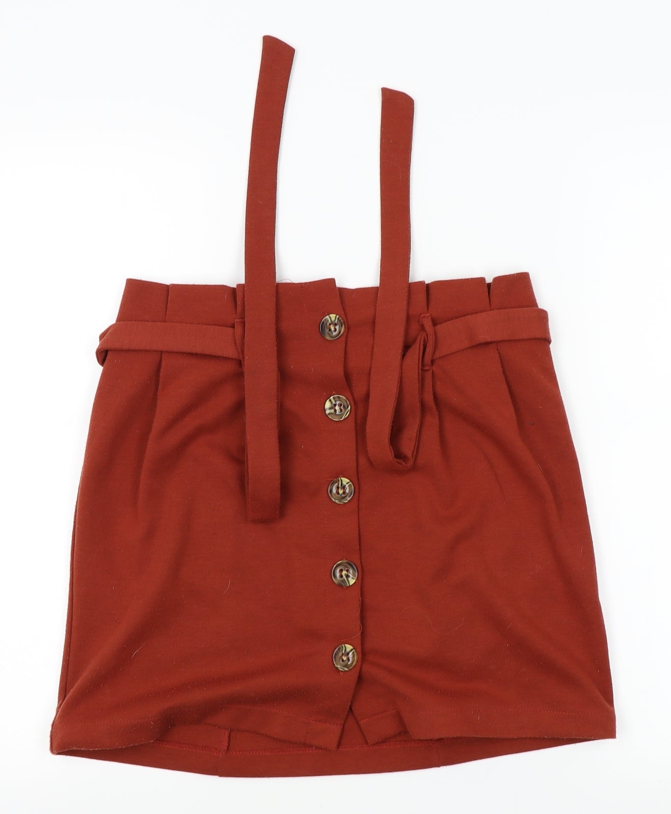 Primark Womens Orange   Pleated Skirt Size 10  - adjustable waist