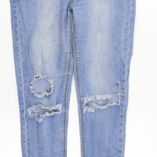 Boohoo Womens Blue  Denim Skinny Jeans Size 10 L28 in