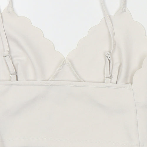 New Look Womens White   Camisole Tank Size 10