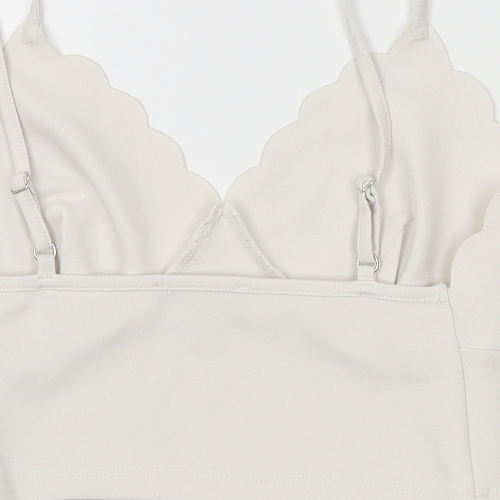 New Look Womens White   Camisole Tank Size 10