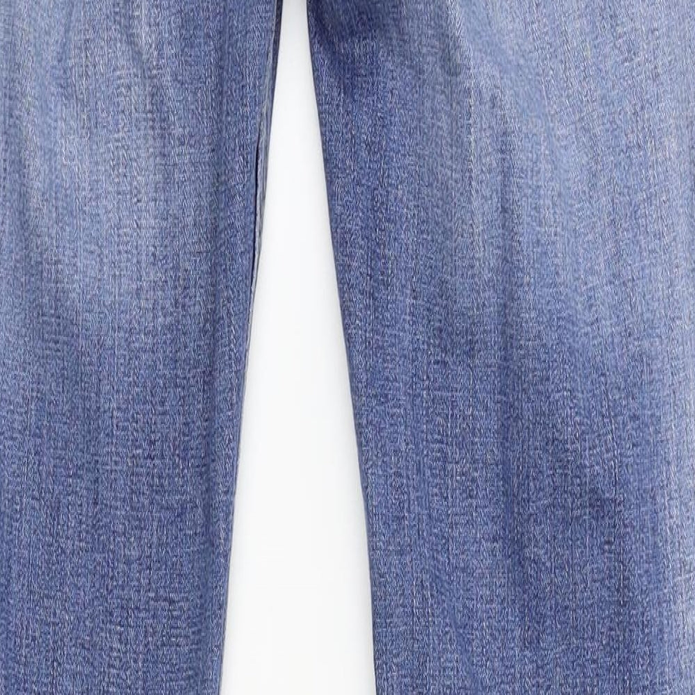 Zara Womens Blue  Denim Straight Jeans Size 12 L28 in - zips on legs