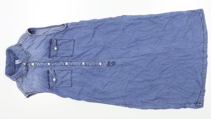Denim CO Womens Blue Denim A-Line Size 8