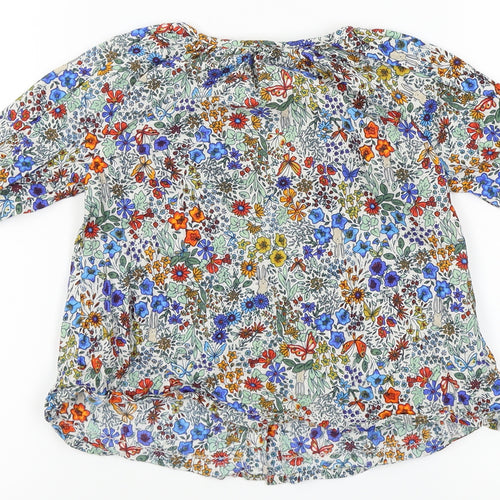 NEXT Girls Green Floral  Basic Blouse Size 2-3 Years