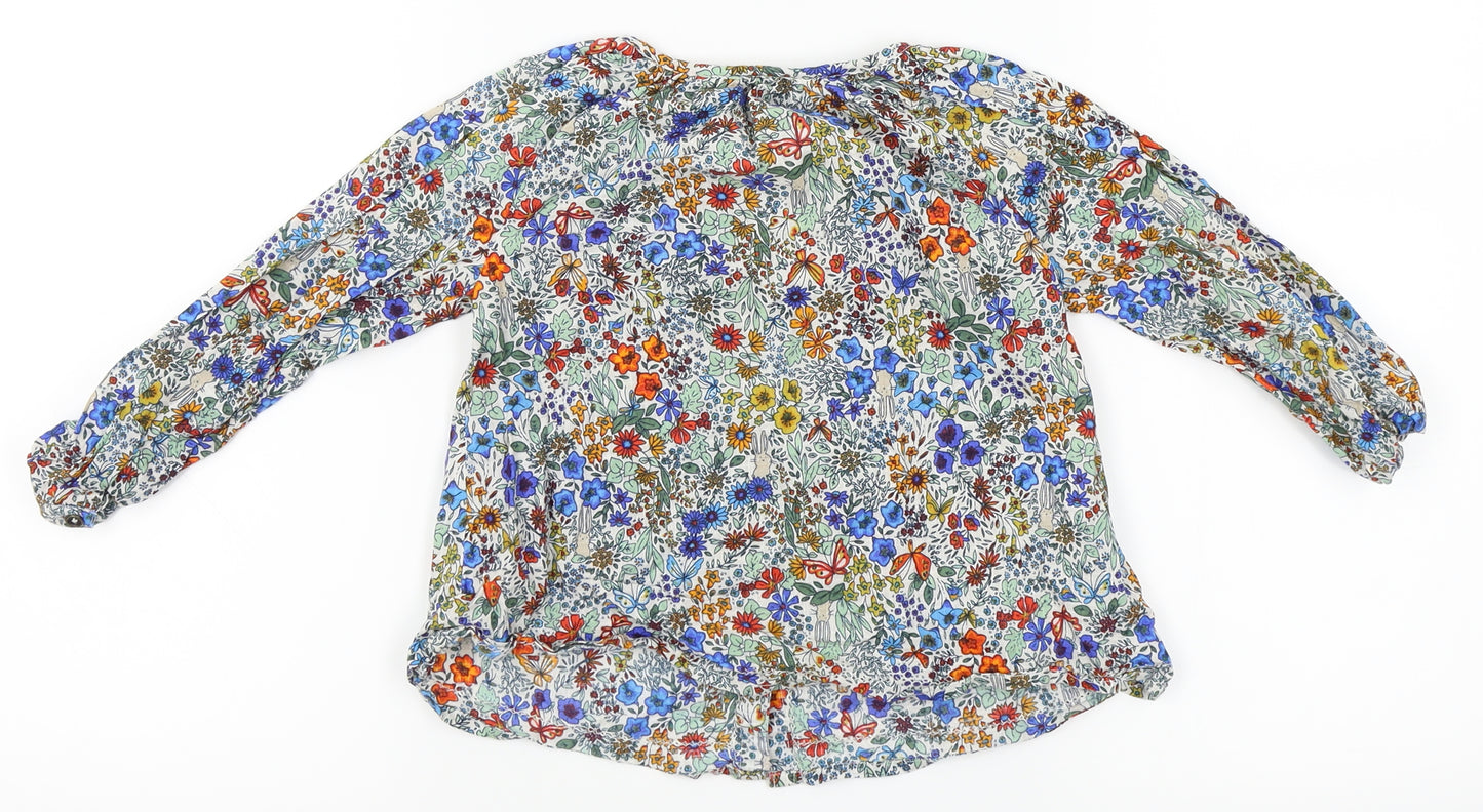 NEXT Girls Green Floral  Basic Blouse Size 2-3 Years