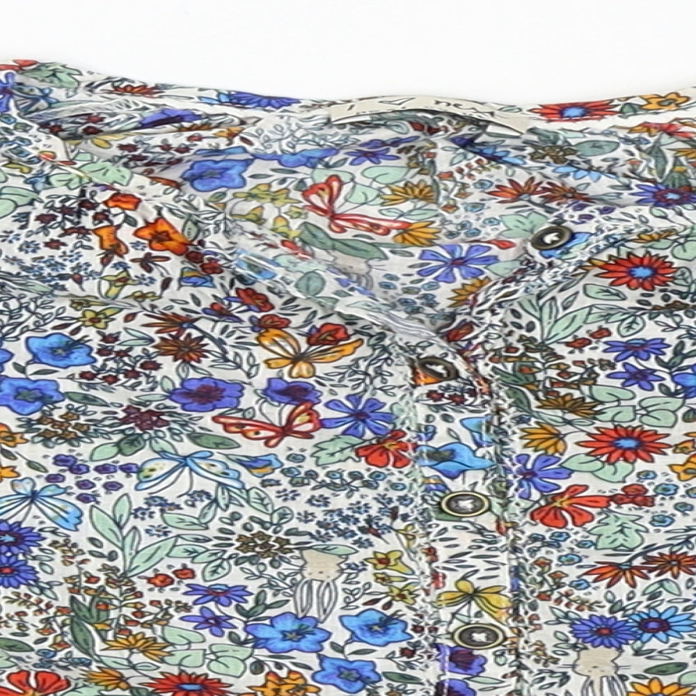 NEXT Girls Green Floral  Basic Blouse Size 2-3 Years