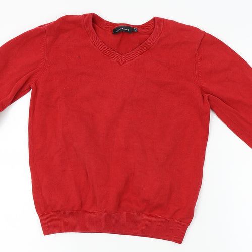 Debenhams Boys Red  Knit Pullover Jumper Size 9-10 Years