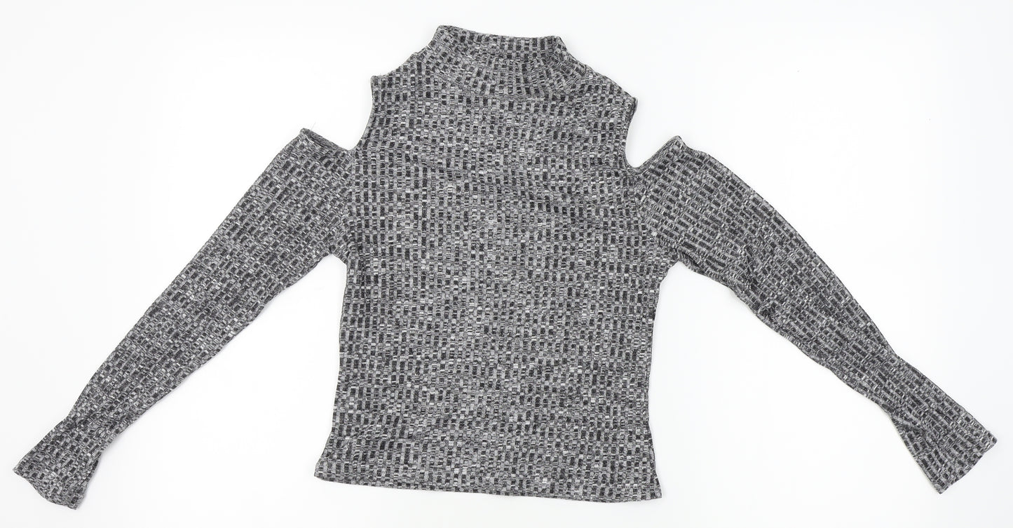 Innocence Womens Grey  Knit Pullover Jumper Size 10  - shoulderless