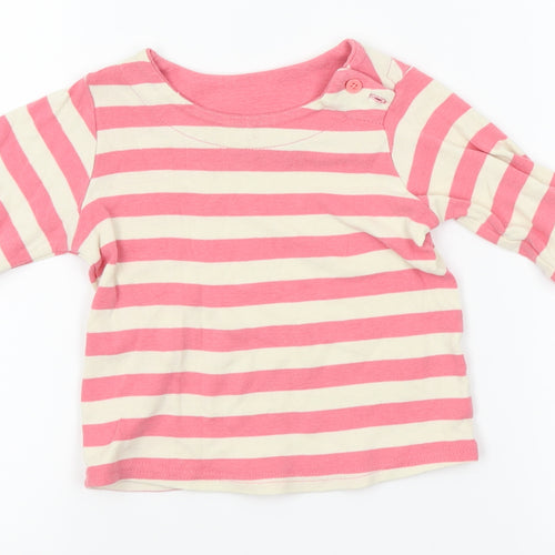 George Girls Pink Striped  Basic T-Shirt Size 18-24 Months