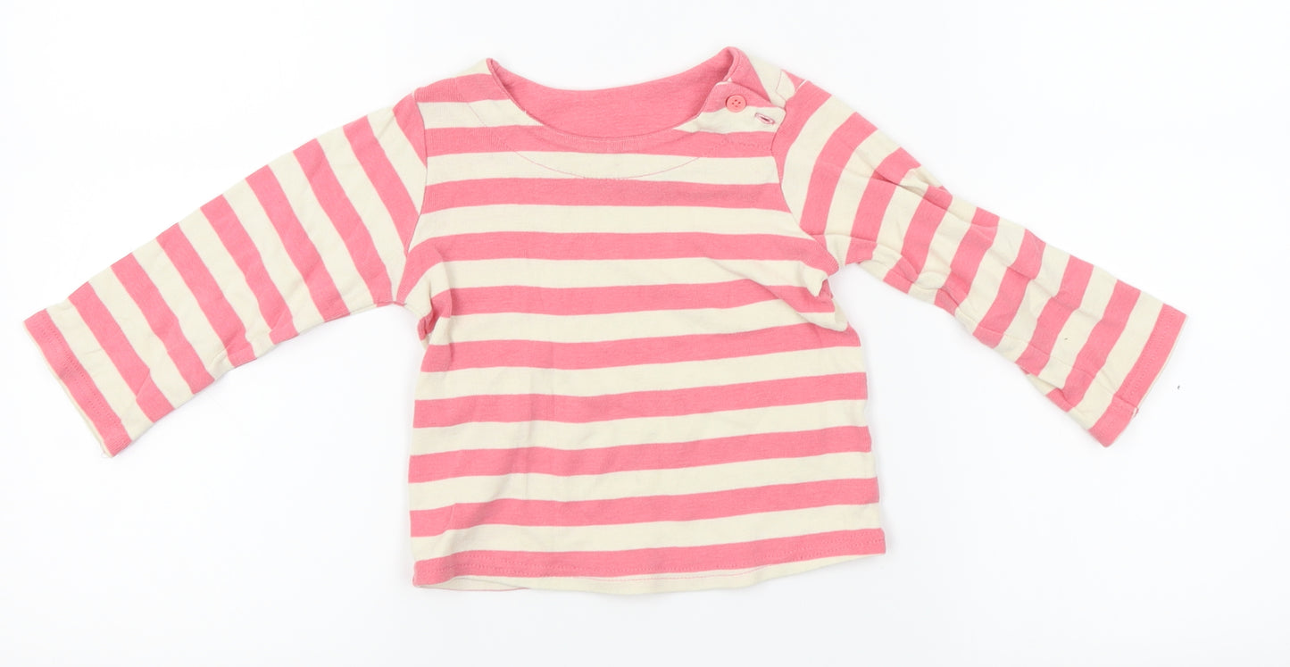 George Girls Pink Striped  Basic T-Shirt Size 18-24 Months