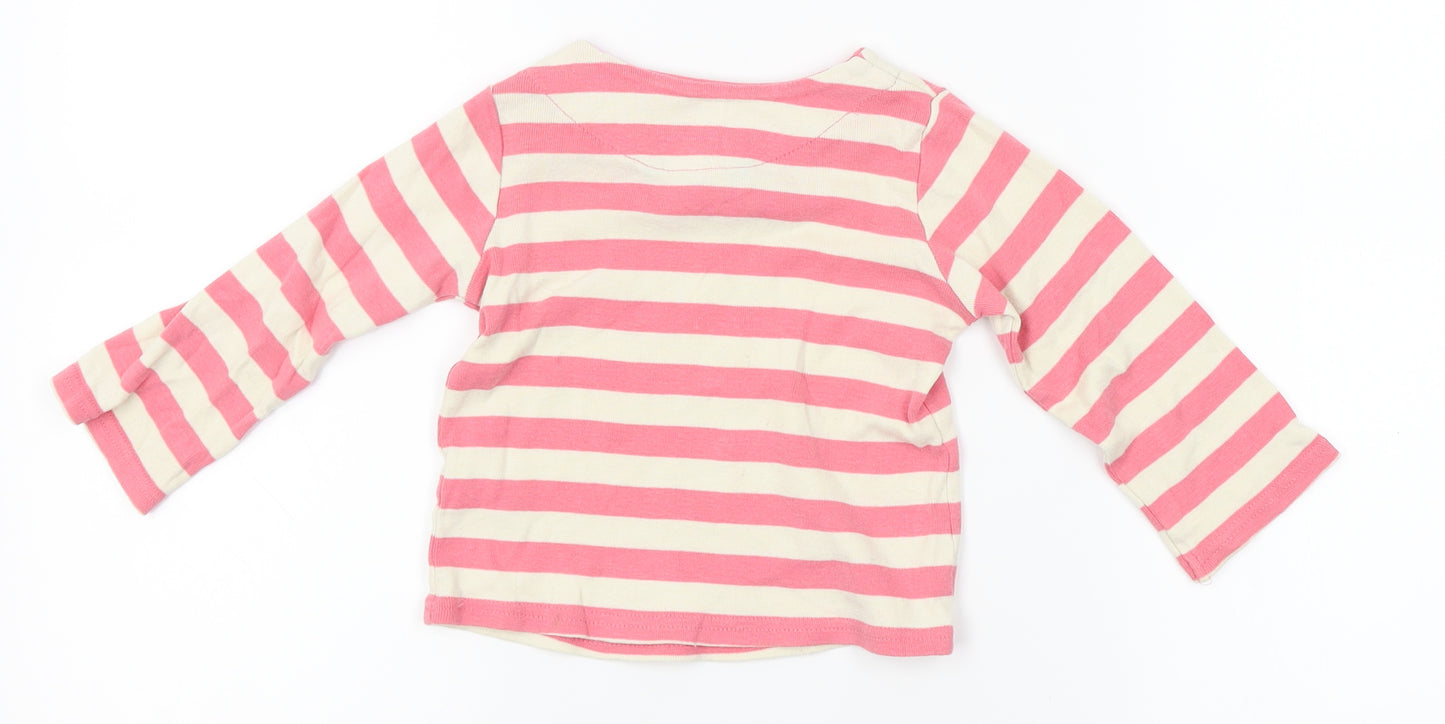 George Girls Pink Striped  Basic T-Shirt Size 18-24 Months