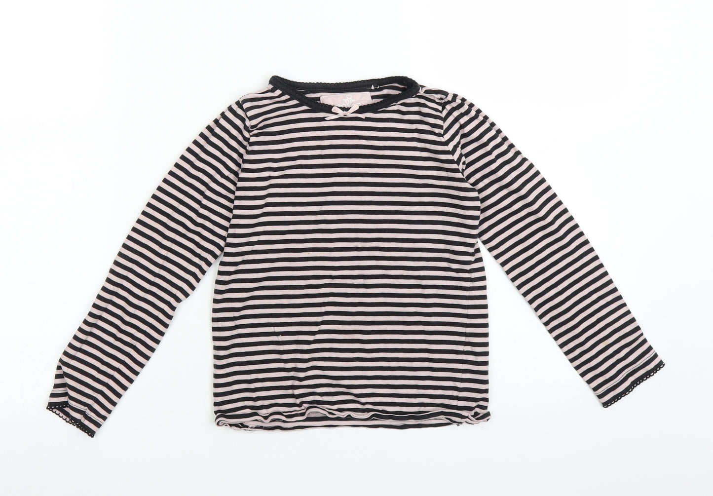 TU Girls Pink Striped  Basic T-Shirt Size 7 Years