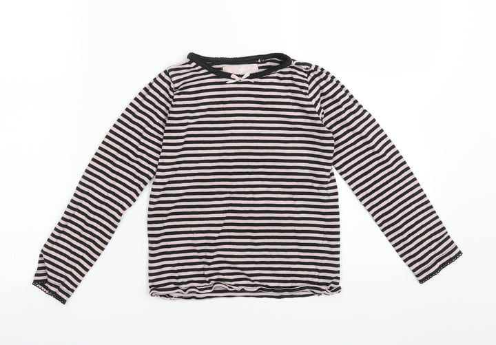 TU Girls Pink Striped  Basic T-Shirt Size 7 Years