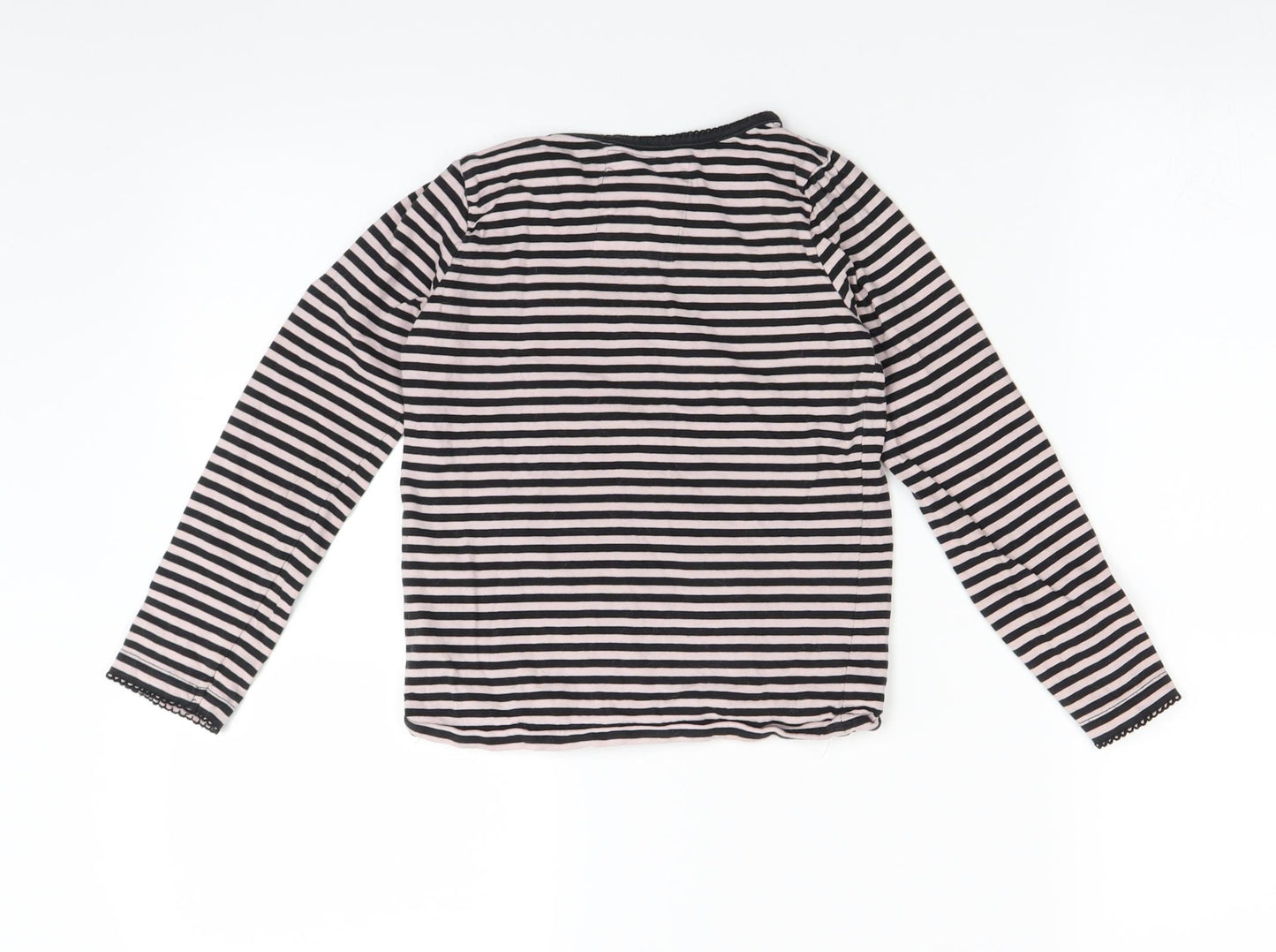 TU Girls Pink Striped  Basic T-Shirt Size 7 Years