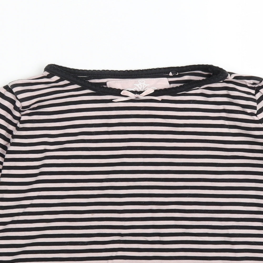 TU Girls Pink Striped  Basic T-Shirt Size 7 Years