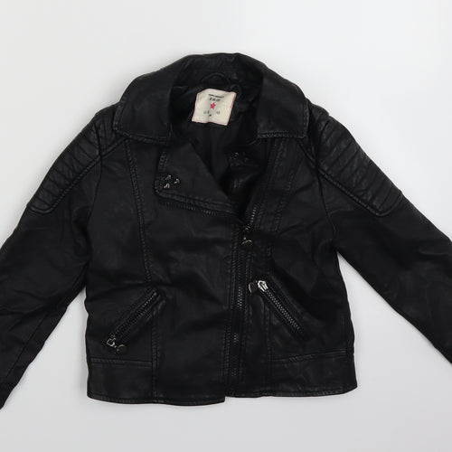 Young Dimension Girls Black   Biker Jacket Size 5-6 Years