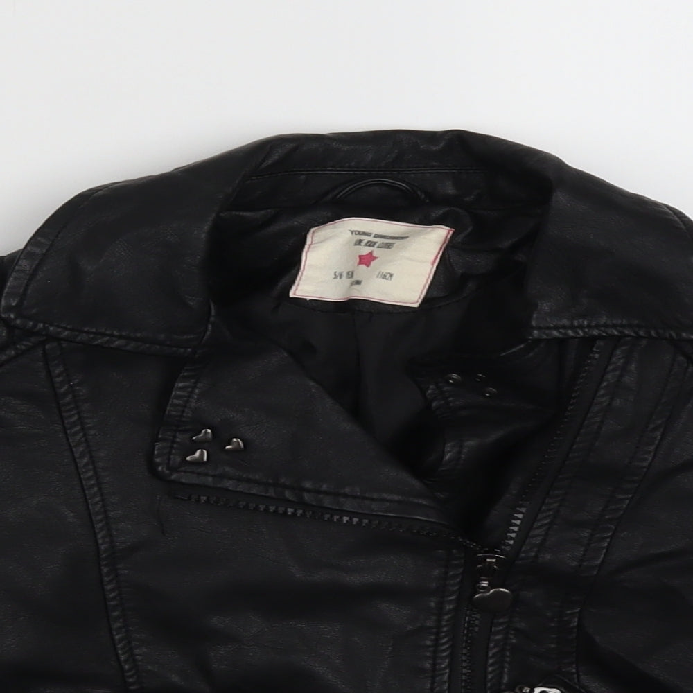 Young Dimension Girls Black   Biker Jacket Size 5-6 Years