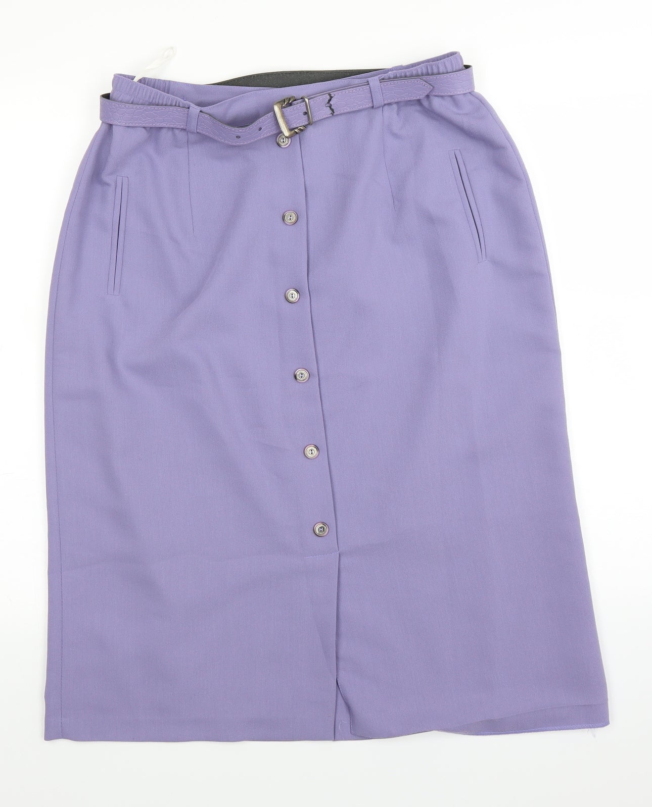 Bonmarché Womens Purple   Straight & Pencil Skirt Size 32 in  - Belted