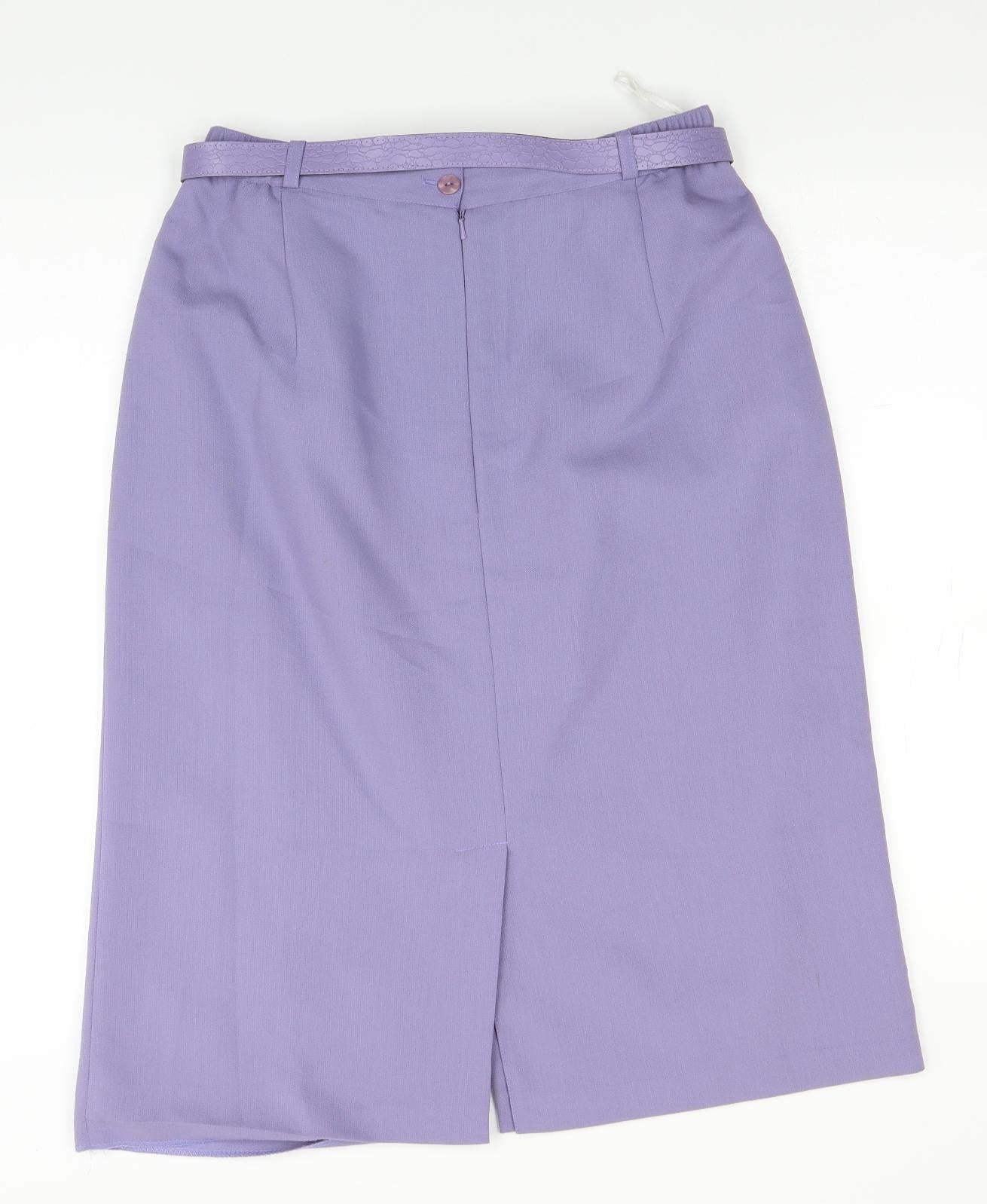 Bonmarché Womens Purple   Straight & Pencil Skirt Size 32 in  - Belted