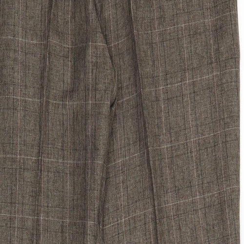 M&Co Womens Brown Plaid  Trousers  Size 18 L28 in