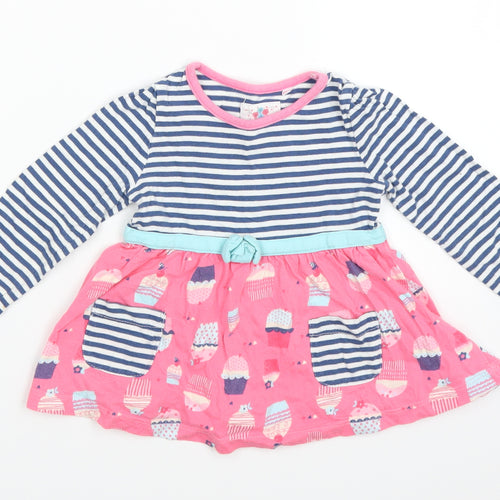 TU Girls Blue Striped  Fit & Flare  Size 18-24 Months
