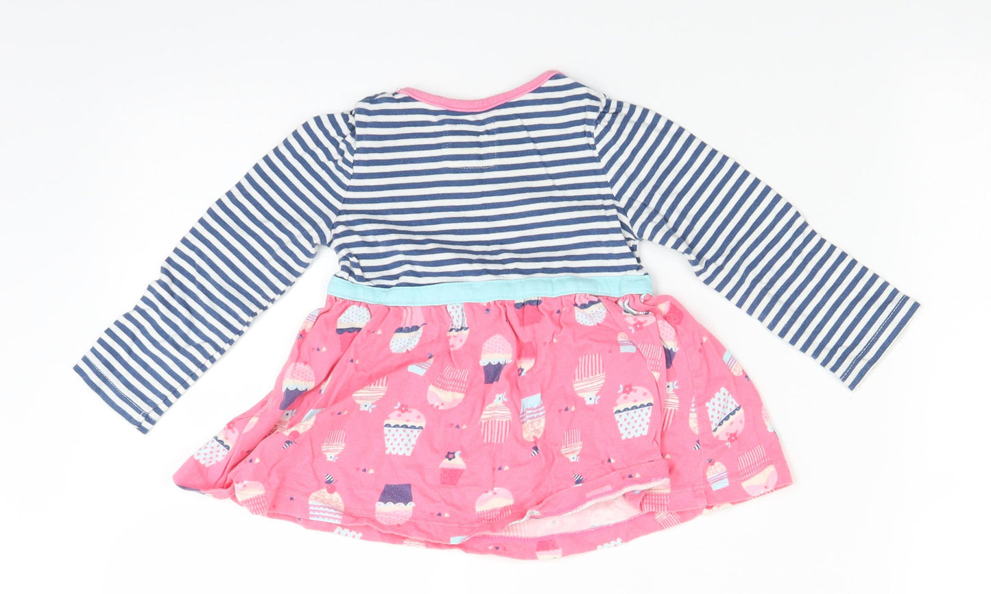 TU Girls Blue Striped  Fit & Flare  Size 18-24 Months
