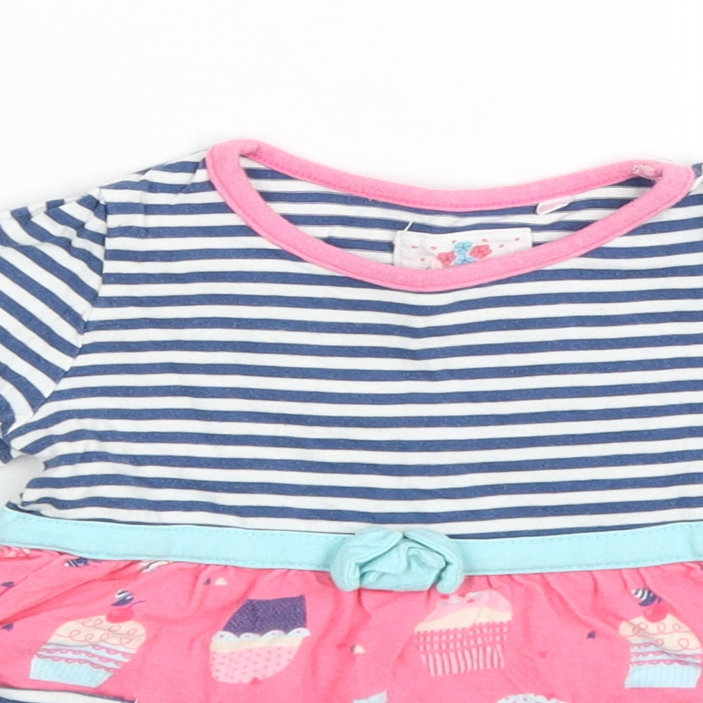 TU Girls Blue Striped  Fit & Flare  Size 18-24 Months