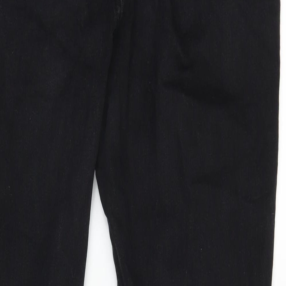 Boohoo Womens Black  Denim Straight Jeans Size 18 L26 in