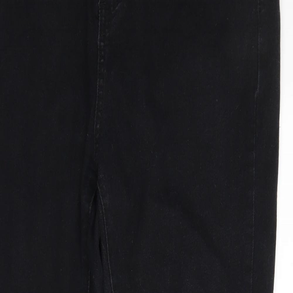 Boohoo Womens Black  Denim Straight Jeans Size 16 L27 in