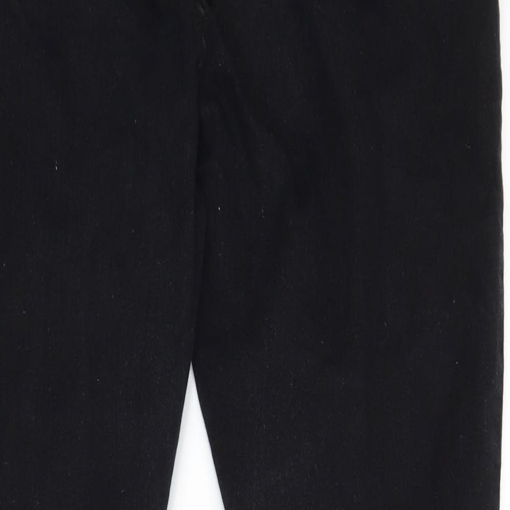 Boohoo Womens Black  Denim Straight Jeans Size 16 L27 in