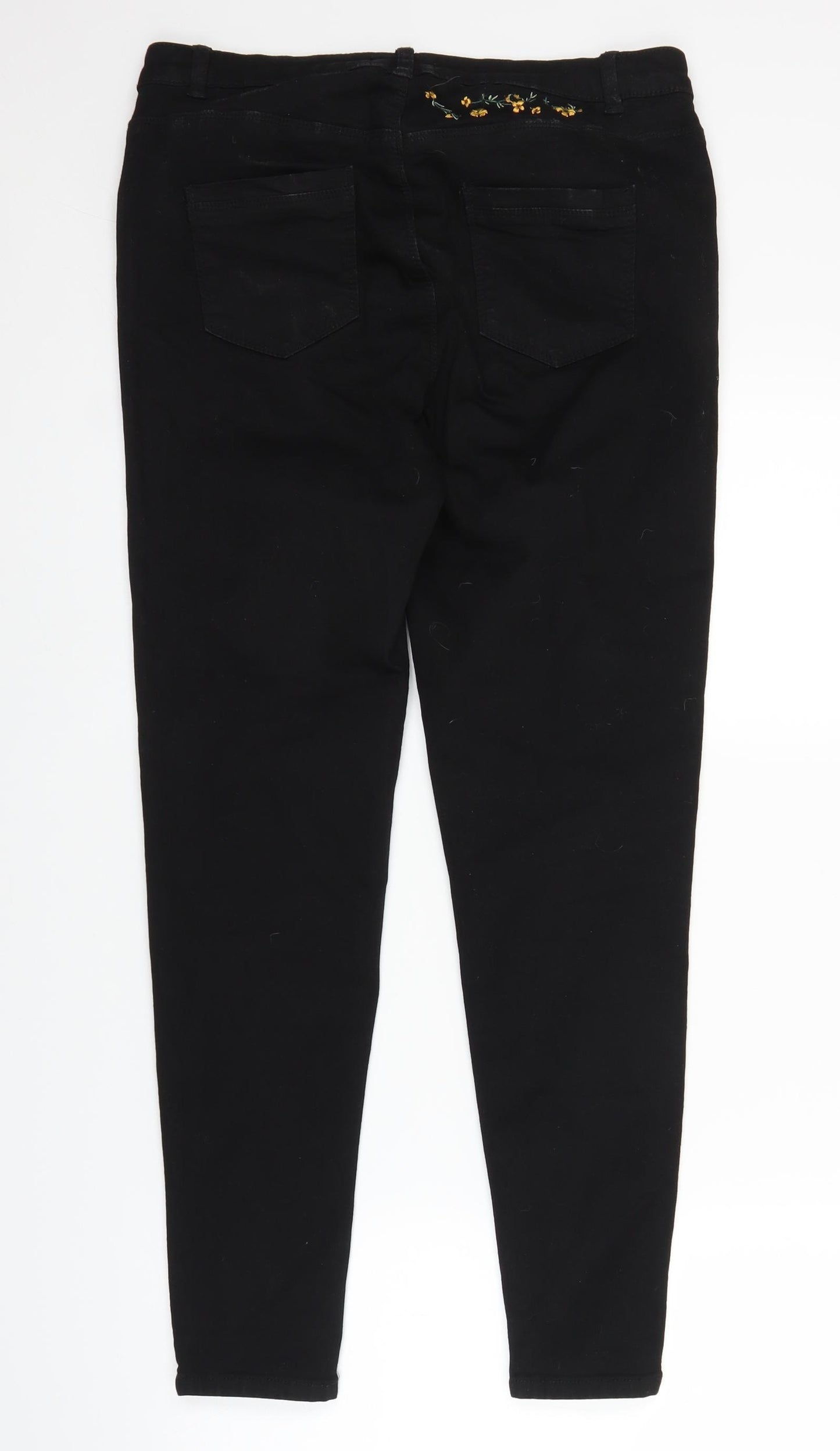 TU Womens Black  Denim Straight Jeans Size 14 L26 in