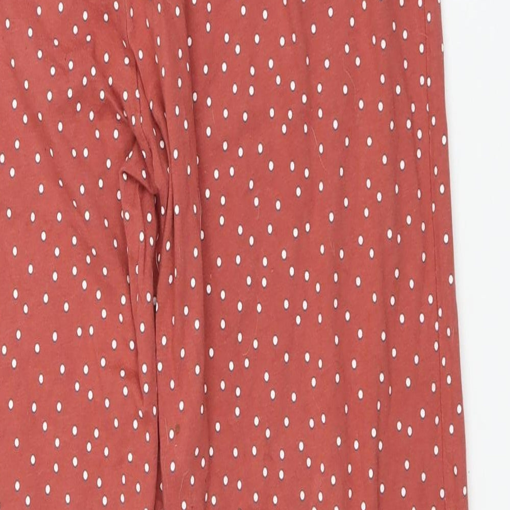 NEXT Womens Red Polka Dot  Trousers  Size S L27 in
