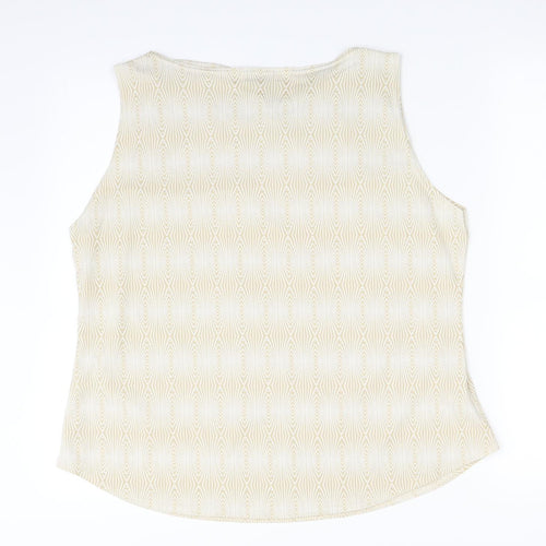 DION Womens Gold Geometric  Basic Tank Size XL