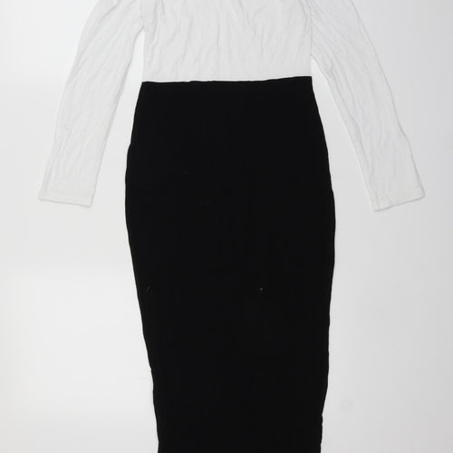 PRETTYLITTLETHING Womens Black   Pencil Dress  Size 10