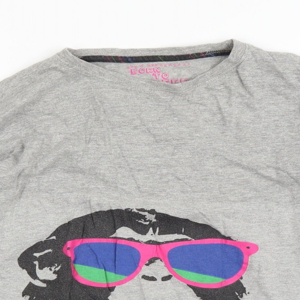 BORN TO SLEEP Girls Green   Basic T-Shirt Size 13 Years  - MONKEY