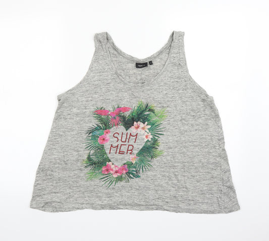 Front view of Next women’s green basic tank, size UK 16