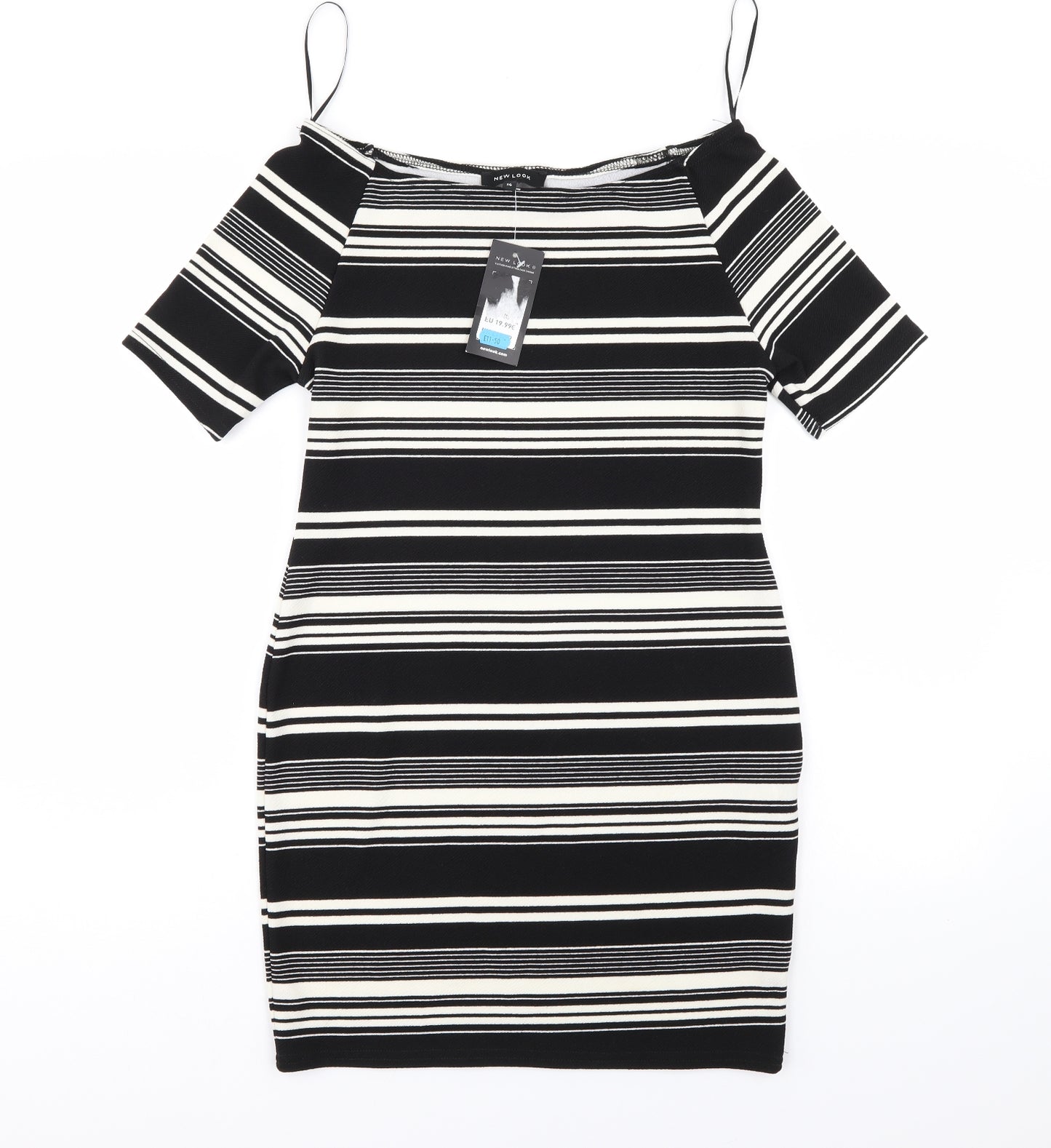 New Look Womens Black Striped  Bodycon  Size 14