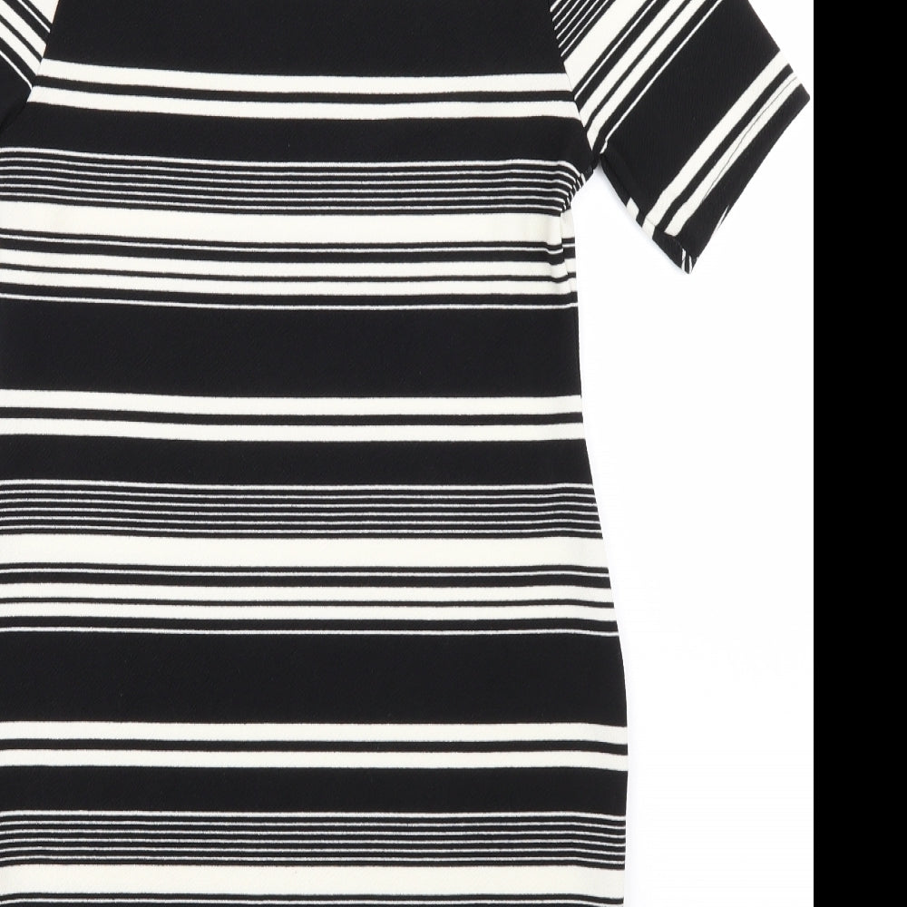 New Look Womens Black Striped  Bodycon  Size 14