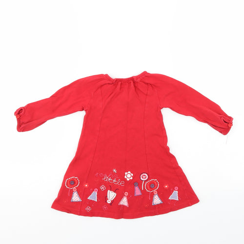 Little Rocha Girls Red Floral  A-Line  Size 12-18 Months