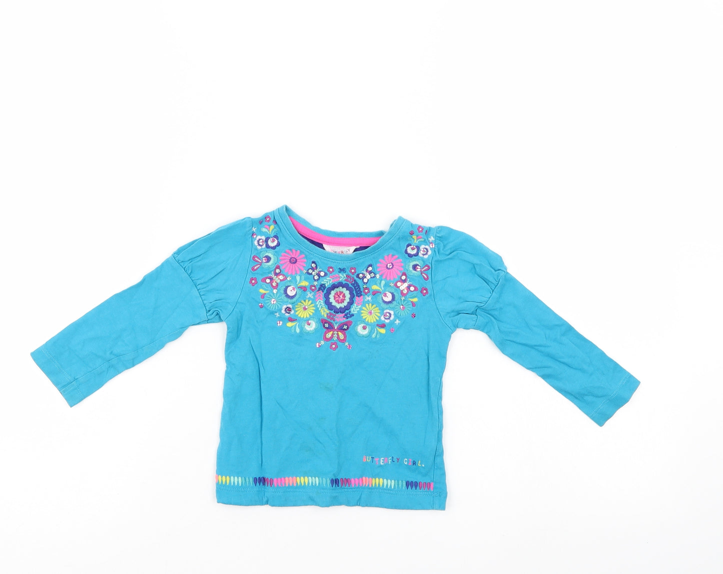 Butterfly Girl  Blue Floral  Basic Casual Size 12-18 Months