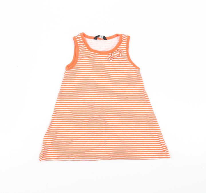 George Girls Orange Striped  A-Line  Size 12-18 Months