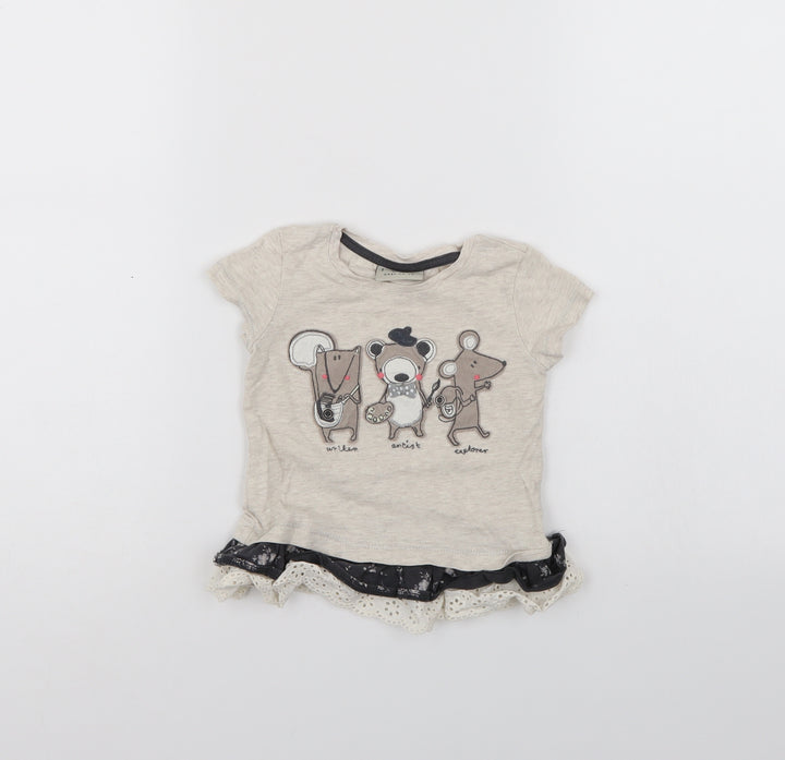 NEXT Girls Grey Tunic Jumper Size 9-12 Months