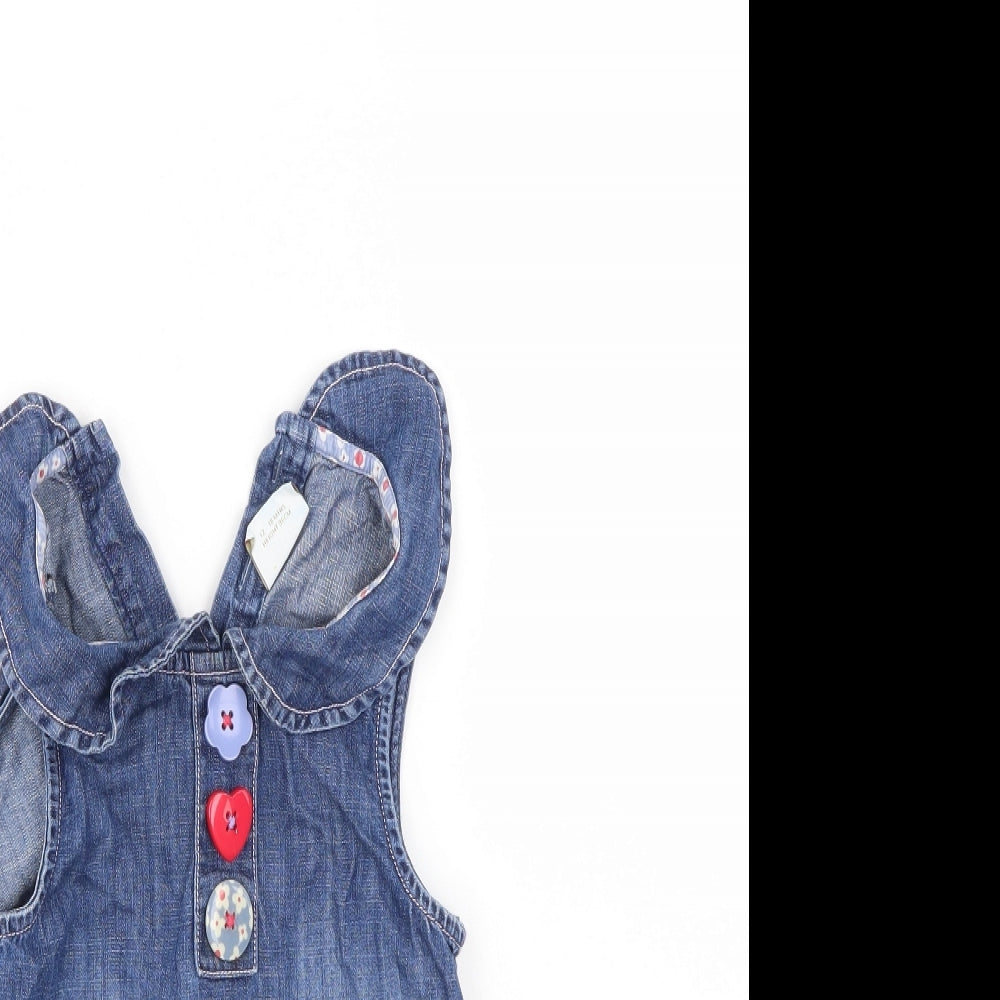 NEXT Girls Blue  Denim Pinafore/Dungaree Dress  Size 12-18 Months