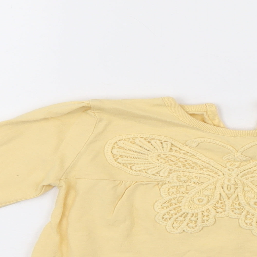 George Girls Yellow Animal Print  Pullover Jumper Size 9-12 Months