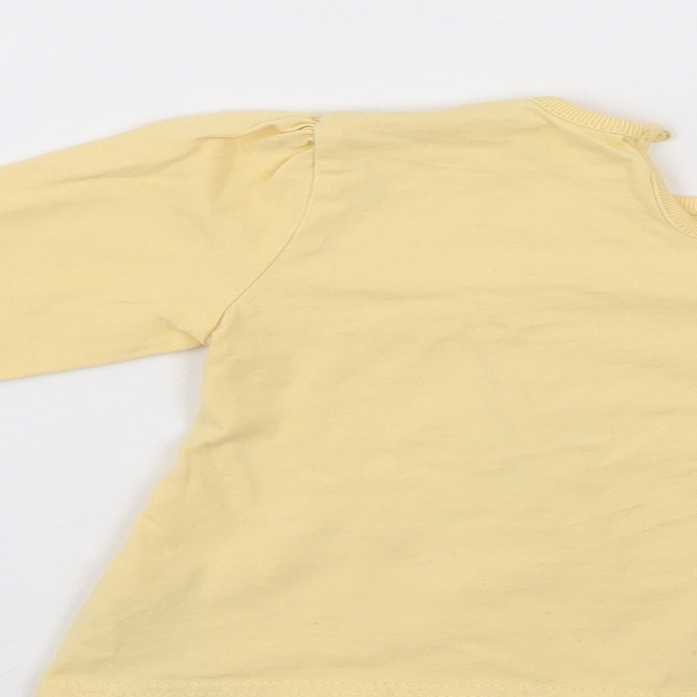 George Girls Yellow Animal Print  Pullover Jumper Size 9-12 Months