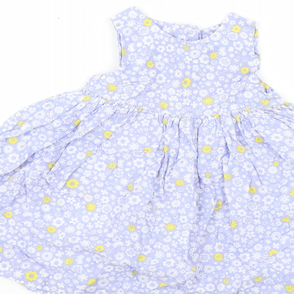 Mothercare Boys Blue Floral  A-Line  Size 12-18 Months