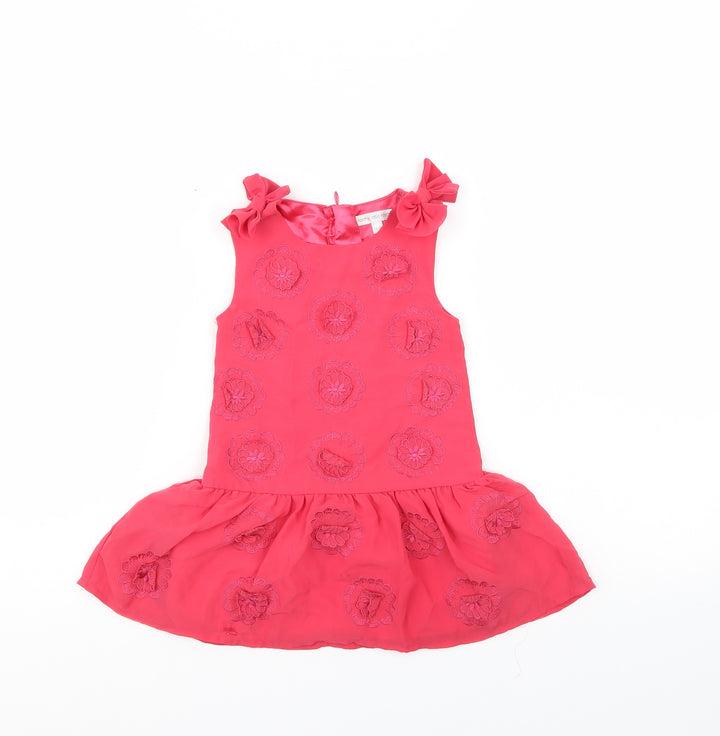 Little rocha Girls Red Floral  A-Line  Size 12-18 Months