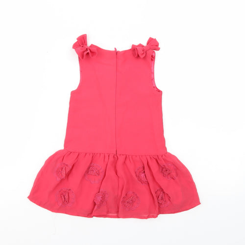 Little rocha Girls Red Floral  A-Line  Size 12-18 Months