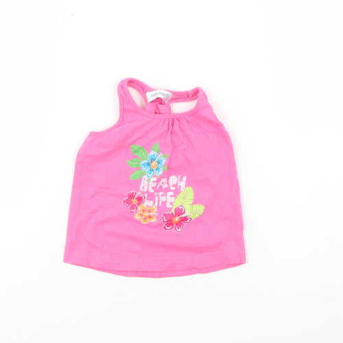 Earlydays Girls Pink   Basic Tank Size 12-18 Months