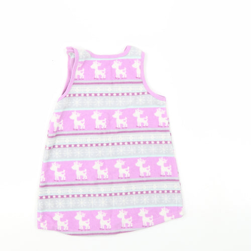 George Girls Multicoloured Animal Print  Pinafore/Dungaree Dress  Size 12-18 Months